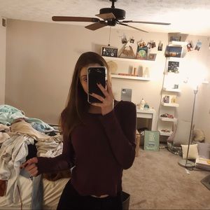 plum fitted long sleeve